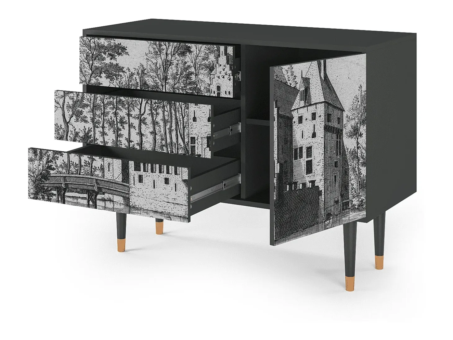Aparador - 115х84х41 cm - S3 - Castle by Breugel, Antracita