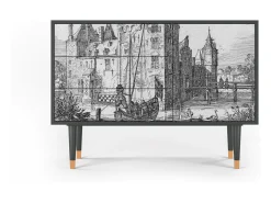 Aparador - 115х84х41 cm - S3 - Castle with Bridge, Antracita