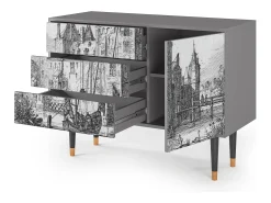 Aparador - 115х84х41 cm - S3 - Castle with Bridge, Gris