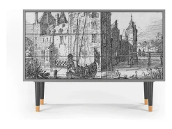 Aparador - 115х84х41 cm - S3 - Castle with Bridge, Gris