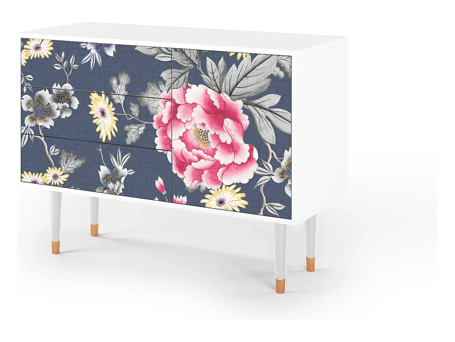 Aparador - 115х84х41 cm - S3 - Dark Flower Bed, Blanco