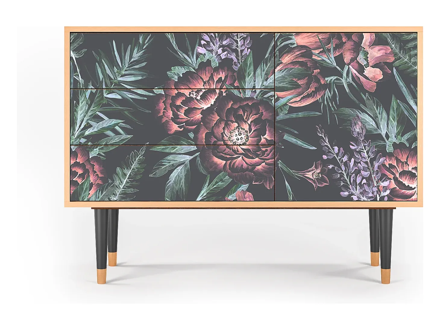 Aparador - 115х84х41 cm - S3 - Dark Peonies, Nogal