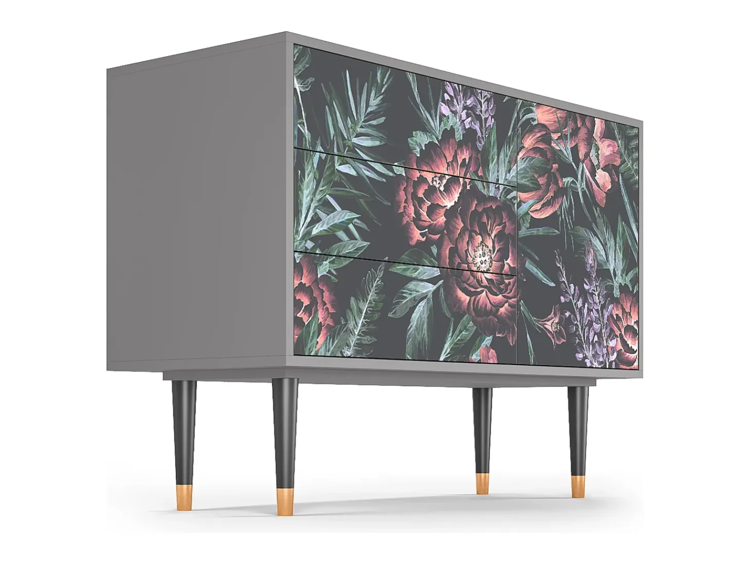 Aparador - 115х84х41 cm - S3 - Dark Peonies, Gris