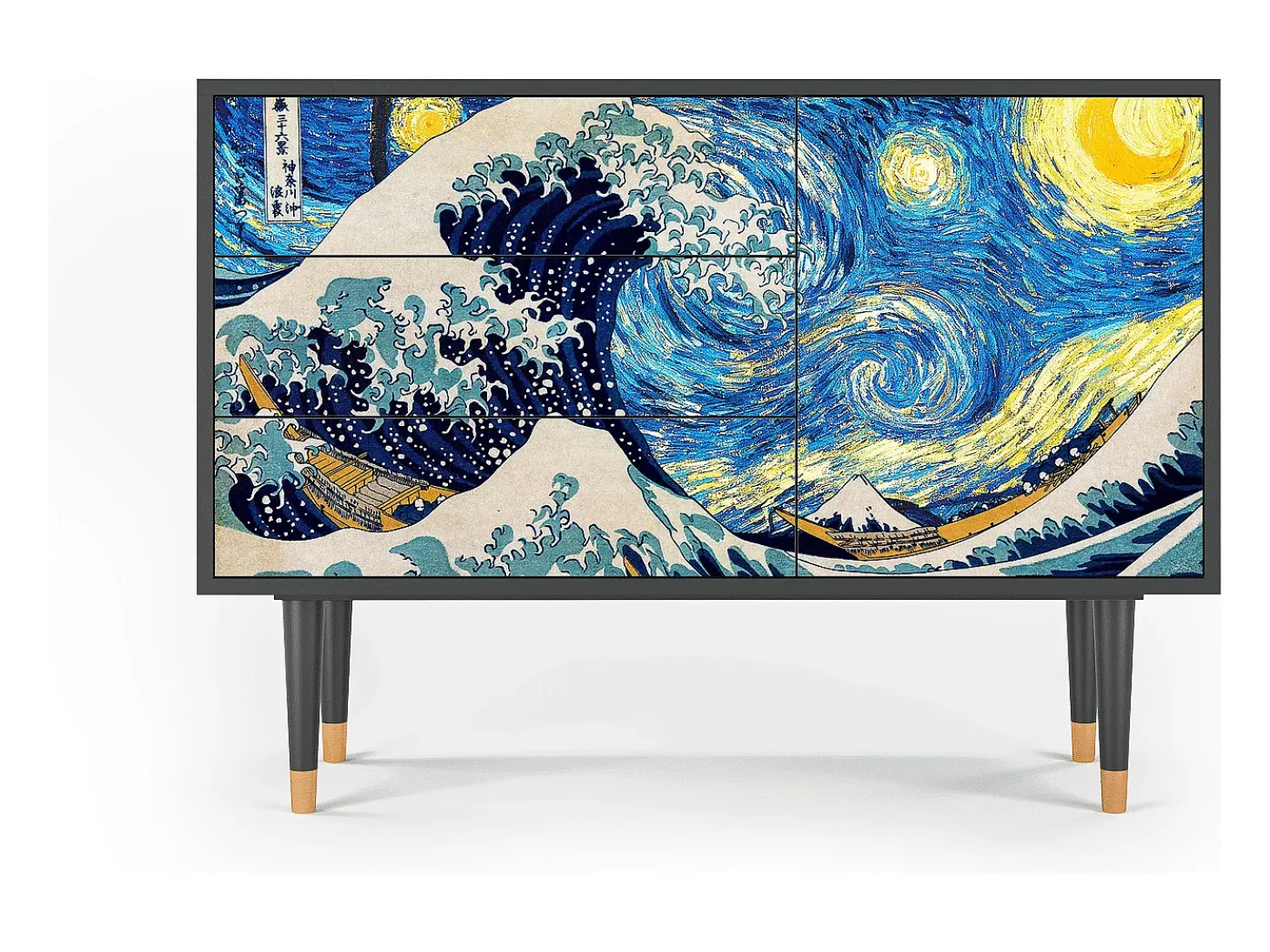 Aparador - 115х84х41 cm - S3 - Great Wave, Antracita