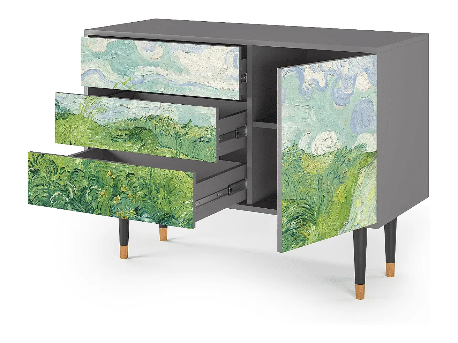 Aparador - 115х84х41 cm - S3 - Green Wheat Fields, Gris