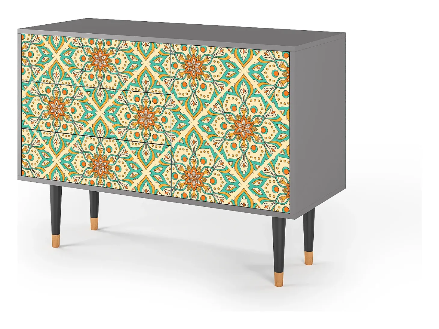 Aparador - 115х84х41 cm - S3 - Hindu Daisy, Gris
