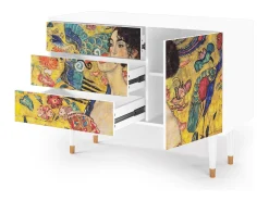 Aparador - 115х84х41 cm - S3 - Lady with Fan by Klimt, Blanco