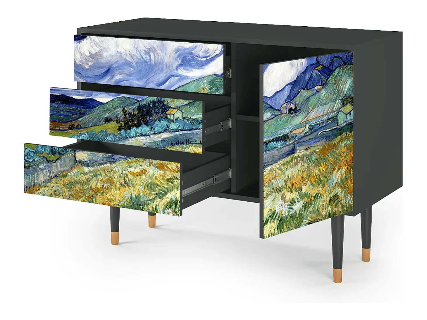 Aparador - 115х84х41 cm - S3 - Landscape, Antracita