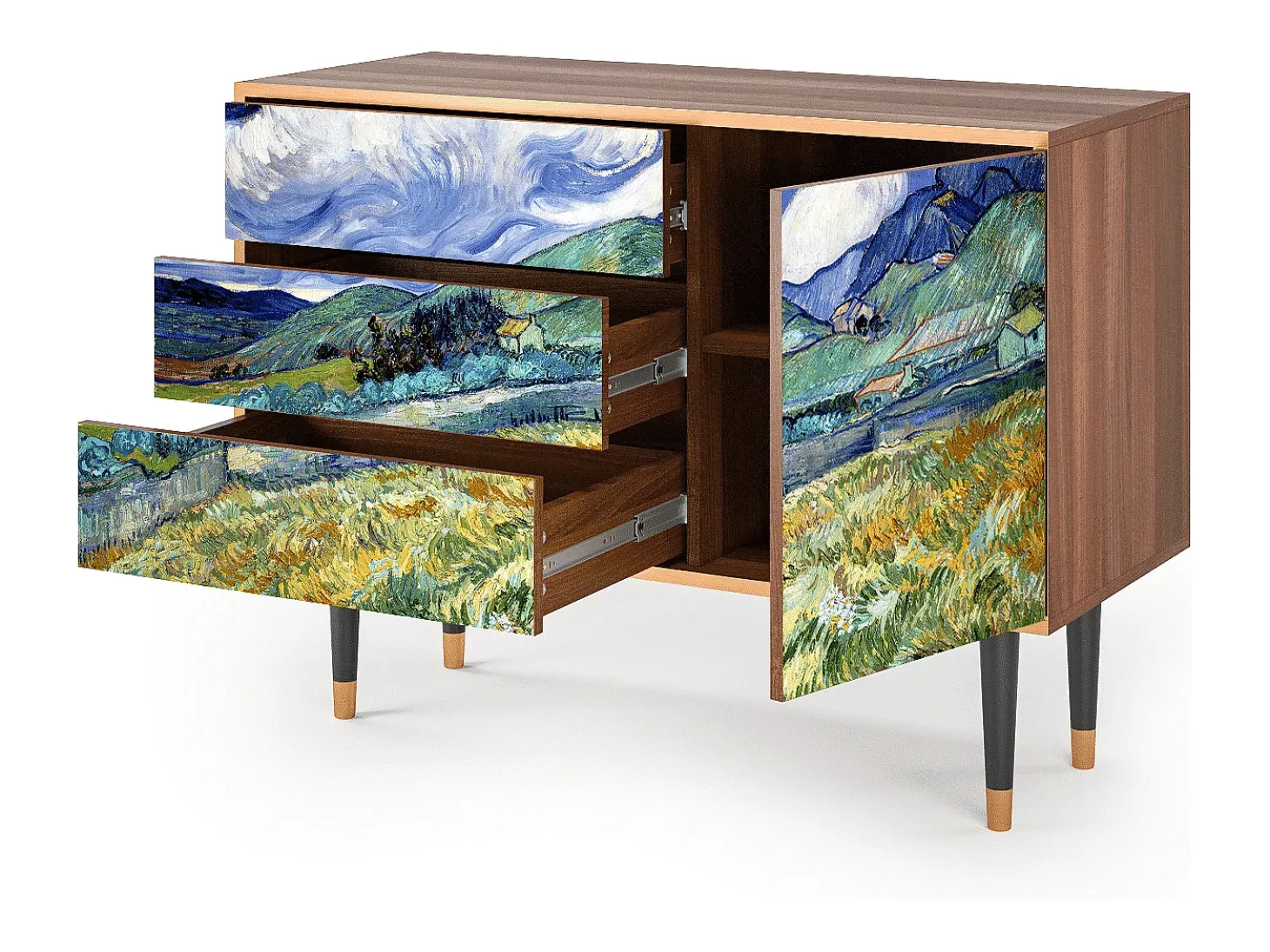 Aparador - 115х84х41 cm - S3 - Landscape, Nogal