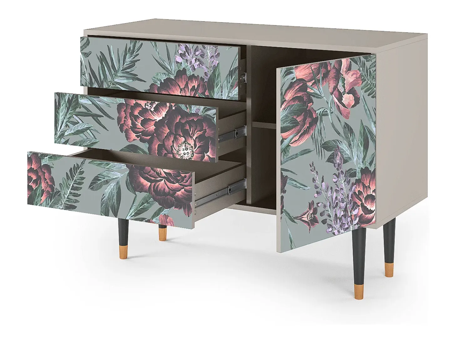 Aparador - 115х84х41 cm - S3 - Light Peonies, Arena