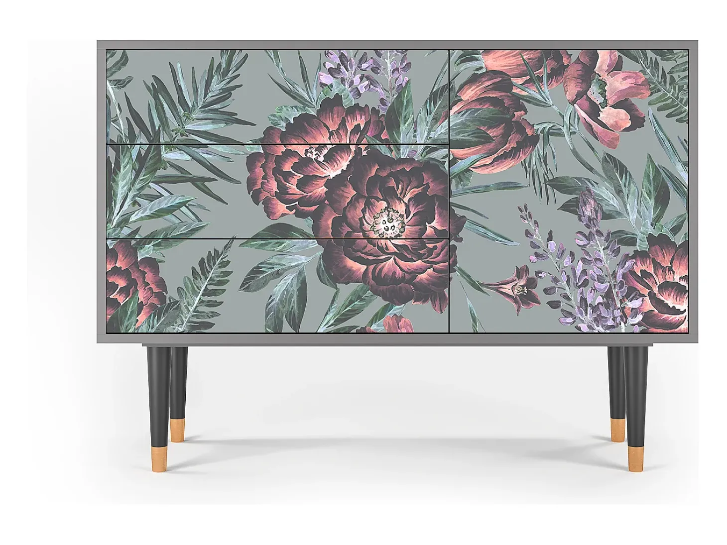 Aparador - 115х84х41 cm - S3 - Light Peonies, Gris