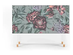 Aparador - 115х84х41 cm - S3 - Light Peonies, Blanco
