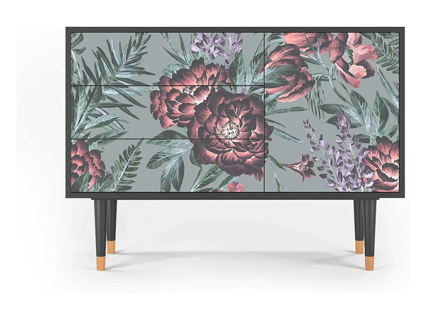Aparador - 115х84х41 cm - S3 - Light Peonies, Antracita
