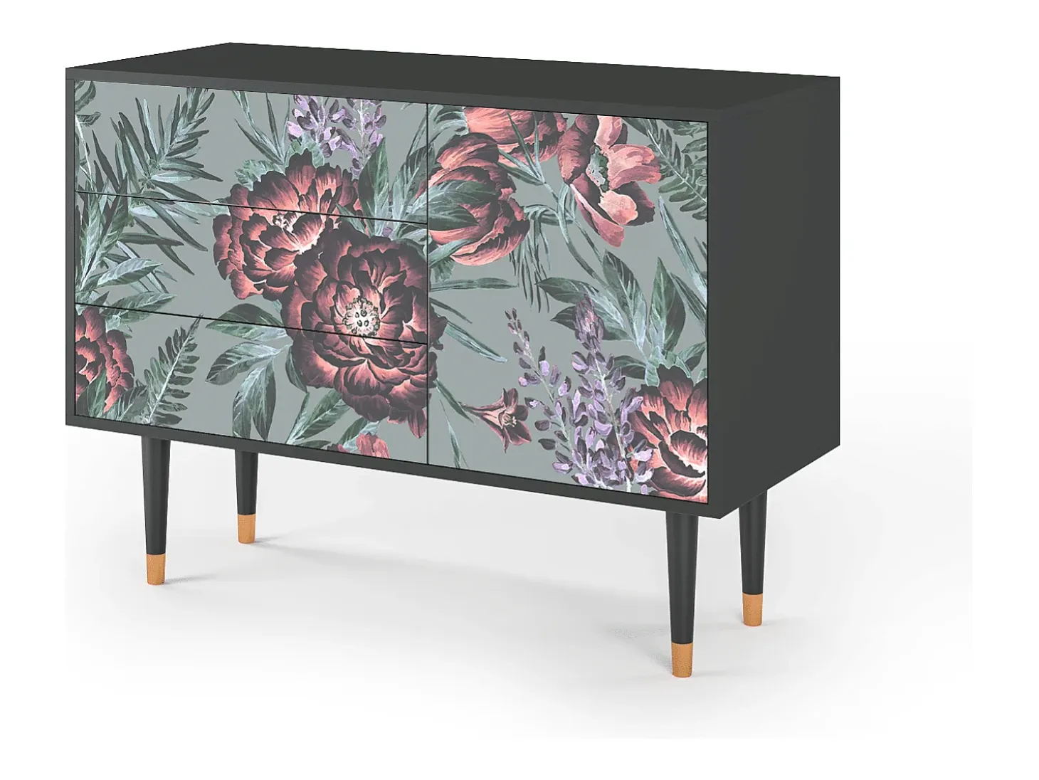 Aparador - 115х84х41 cm - S3 - Light Peonies, Antracita