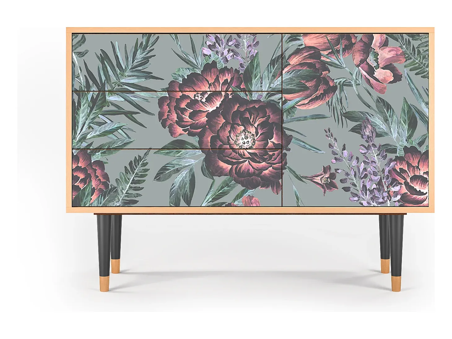 Aparador - 115х84х41 cm - S3 - Light Peonies, Nogal