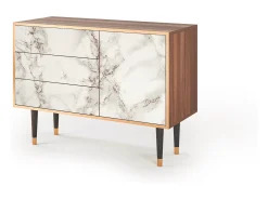 Aparador - 115х84х41 cm - S3 - Milk Marble, Nogal