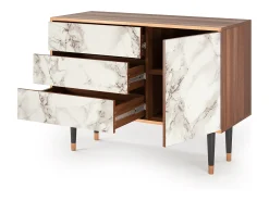 Aparador - 115х84х41 cm - S3 - Milk Marble, Nogal