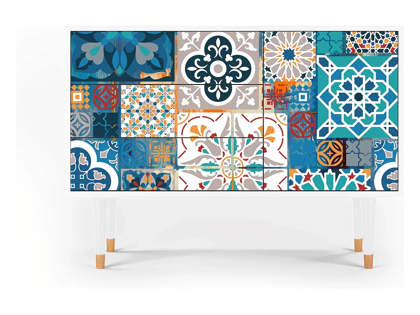 Aparador - 115х84х41 cm - S3 - Moroccan Market, Blanco