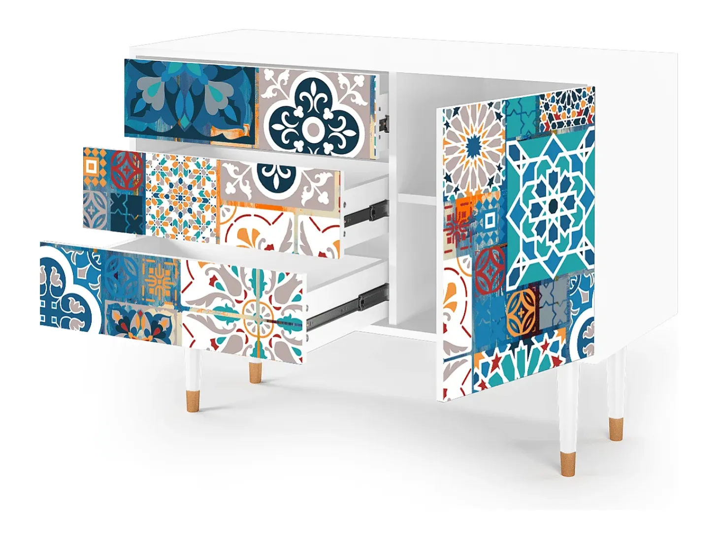 Aparador - 115х84х41 cm - S3 - Moroccan Market, Blanco