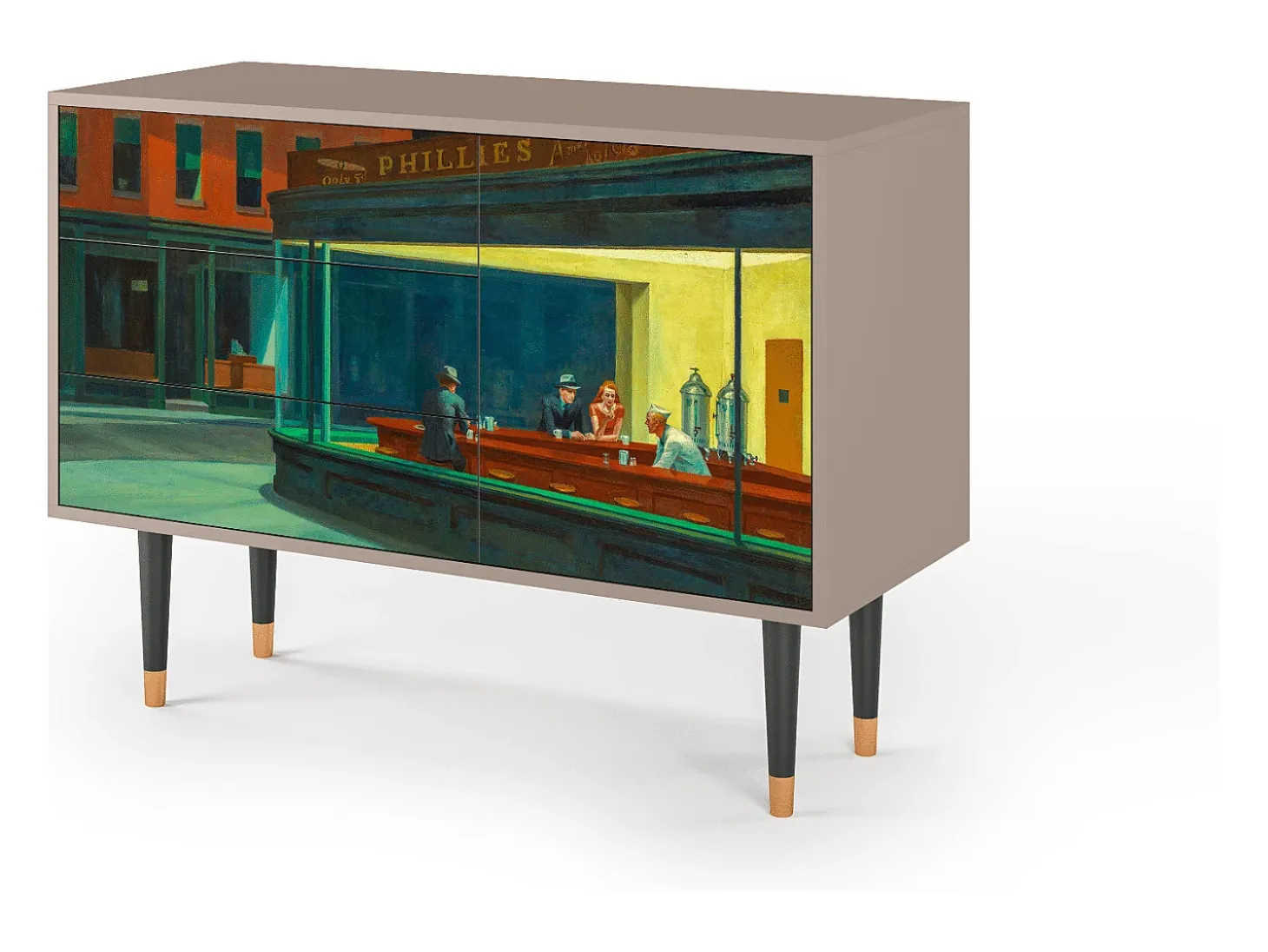 Aparador - 115х84х41 cm - S3 - Nighthawks by Hopper, Latte