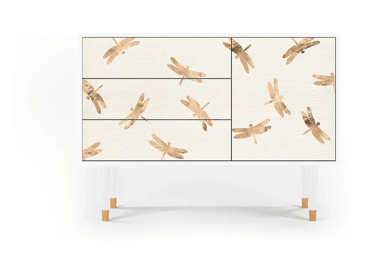 Aparador - 115х84х41 cm - S3 - Nude Dragonflies, Blanco