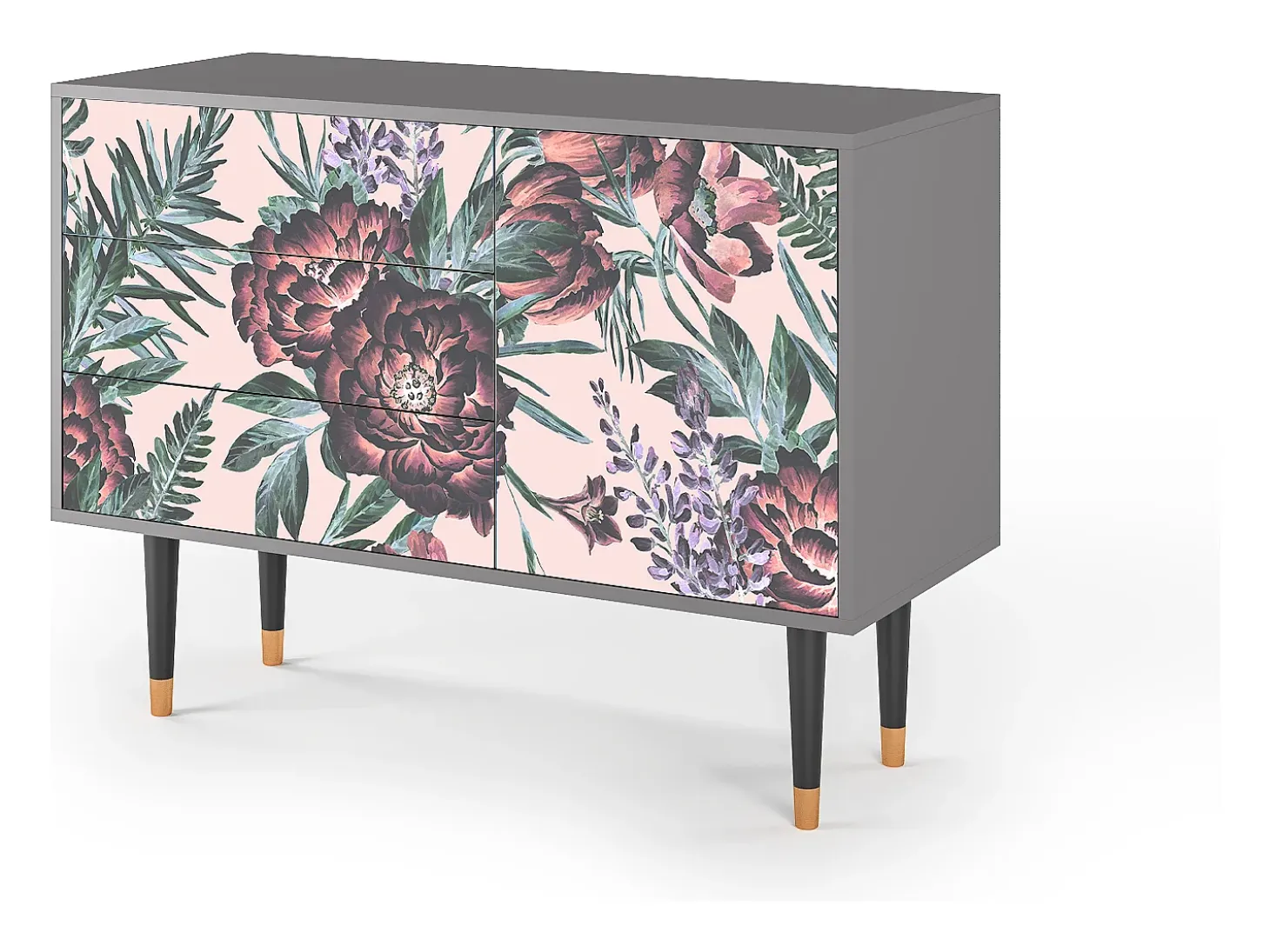 Aparador - 115х84х41 cm - S3 - Peach Peonies, Gris