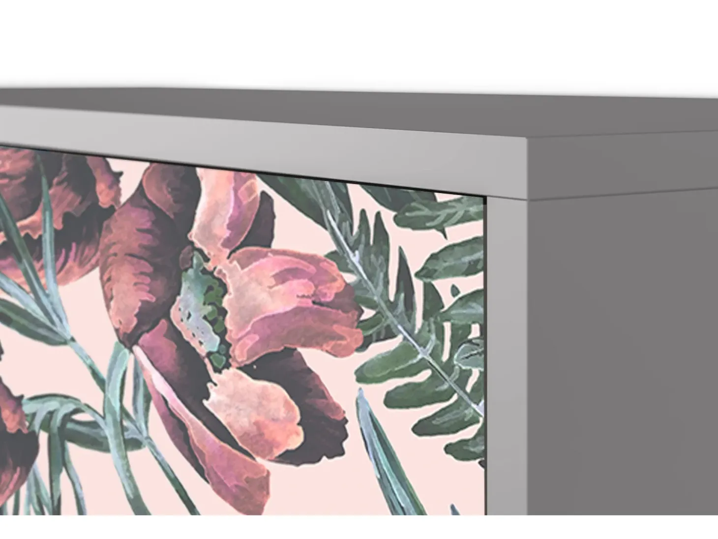 Aparador - 115х84х41 cm - S3 - Peach Peonies, Gris