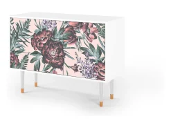 Aparador - 115х84х41 cm - S3 - Peach Peonies, Blanco