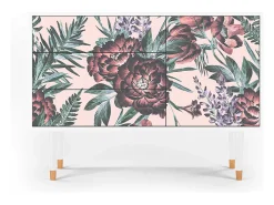 Aparador - 115х84х41 cm - S3 - Peach Peonies, Blanco