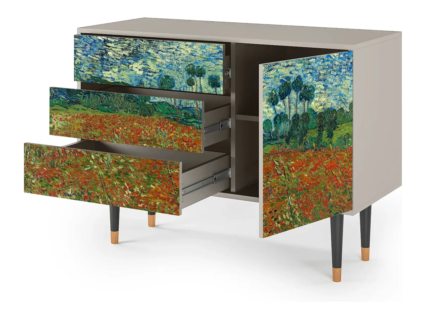 Aparador - 115х84х41 cm - S3 - Poppy field by van Gogh, Arena