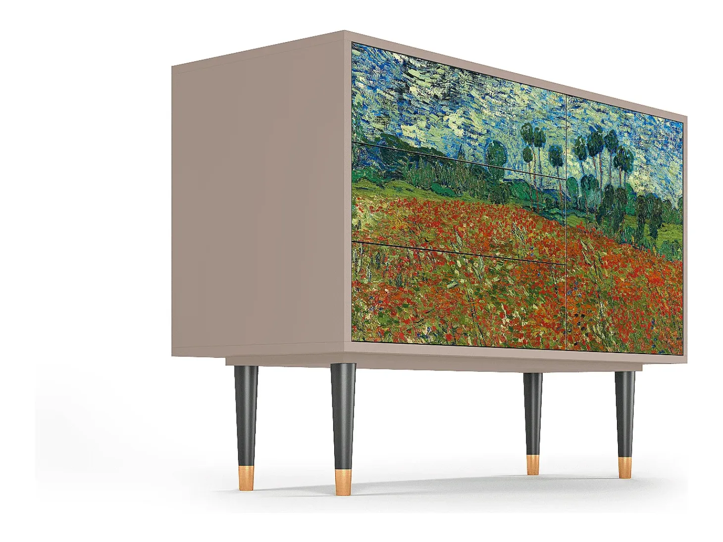 Aparador - 115х84х41 cm - S3 - Poppy field by van Gogh, Latte