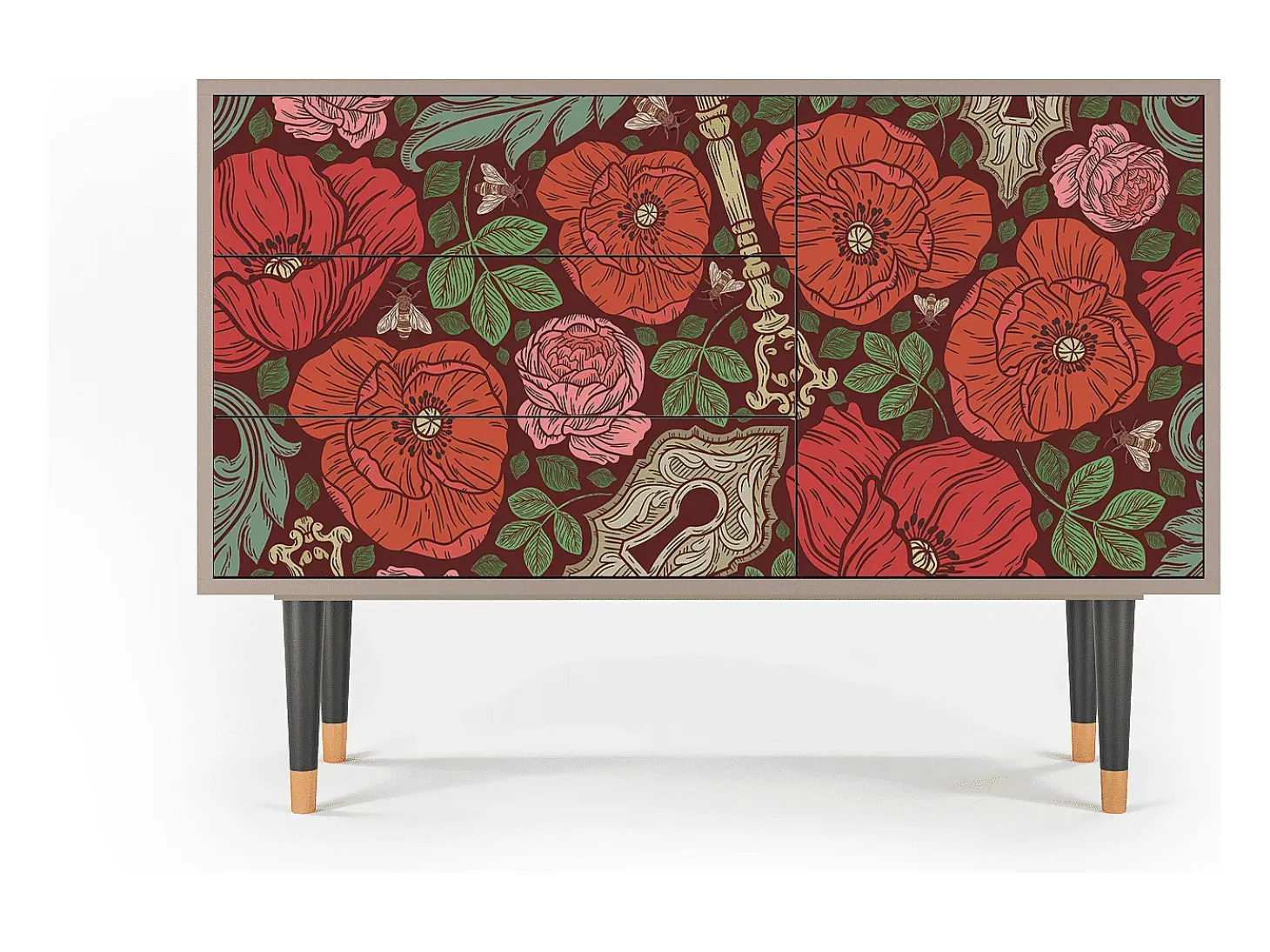 Aparador - 115х84х41 cm - S3 - Poppy Garden, Latte