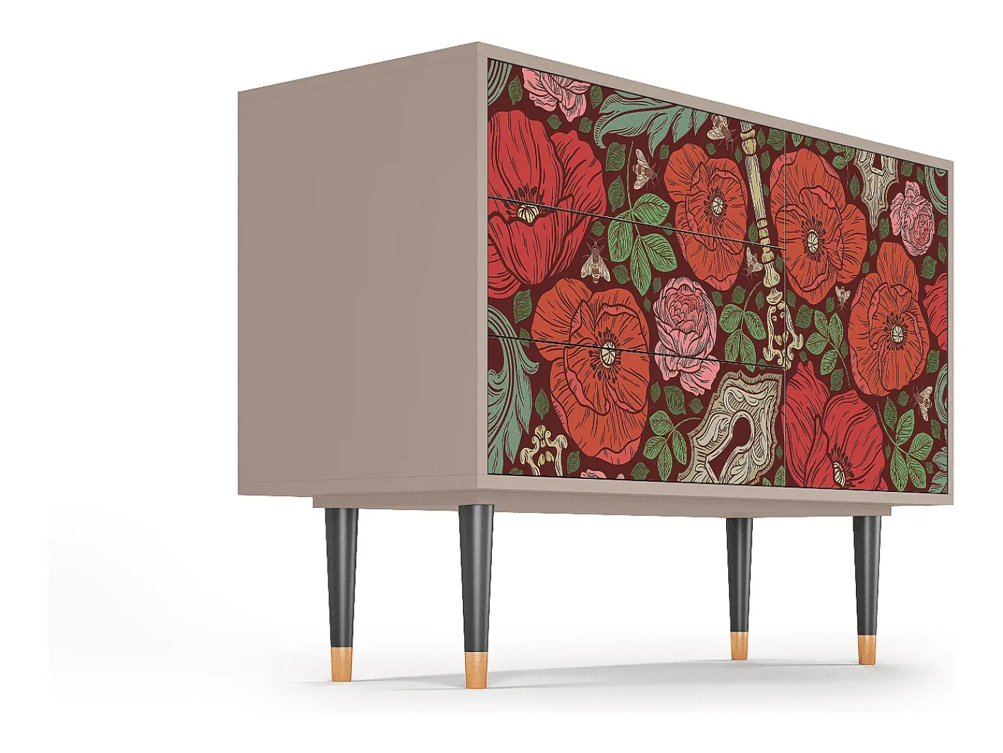 Aparador - 115х84х41 cm - S3 - Poppy Garden, Latte