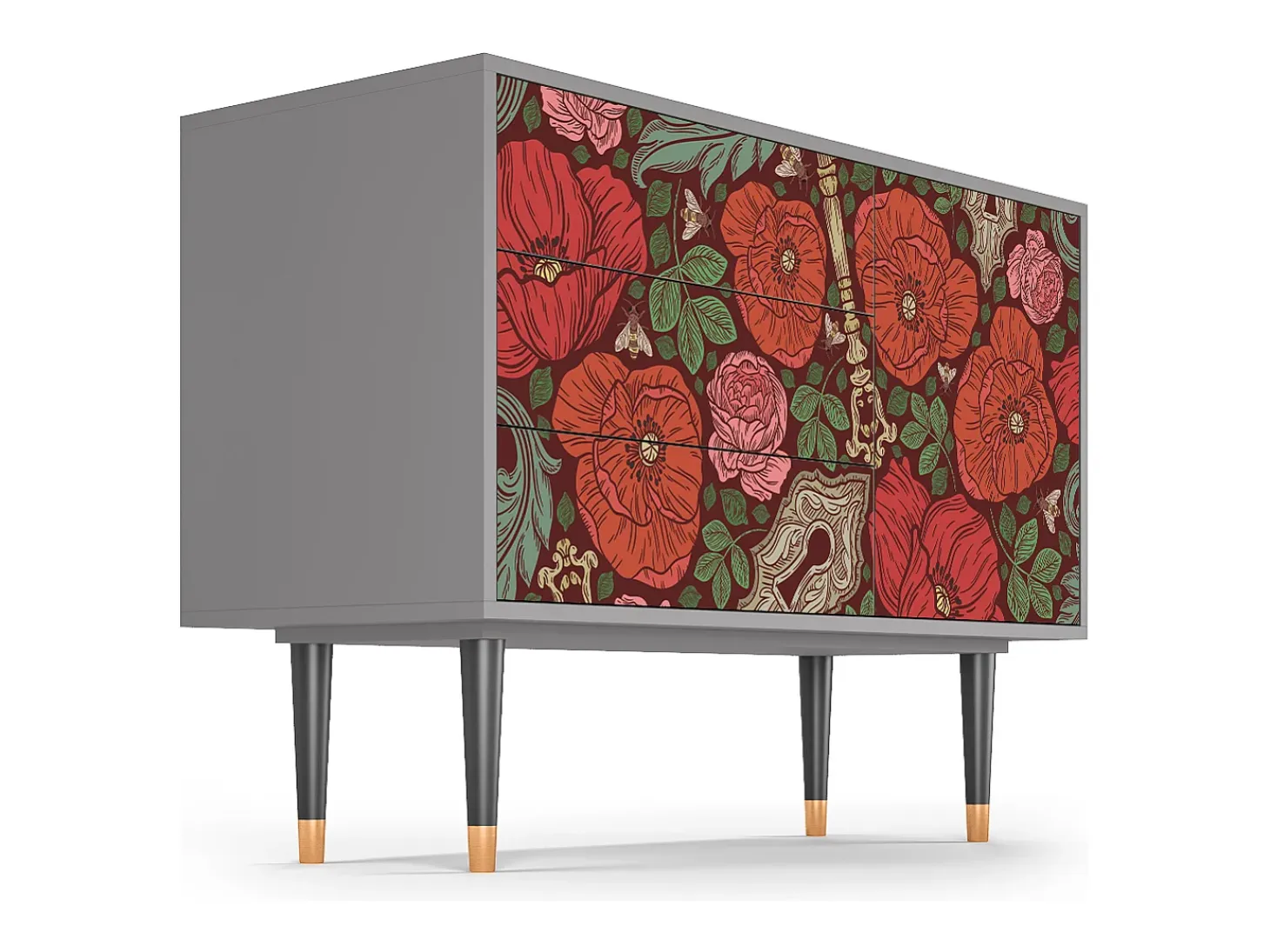 Aparador - 115х84х41 cm - S3 - Poppy Garden, Gris