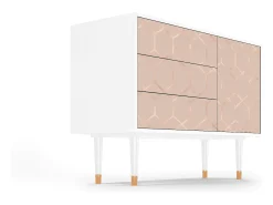 Aparador - 115х84х41 cm - S3 - Rose Honeycomb, Blanco