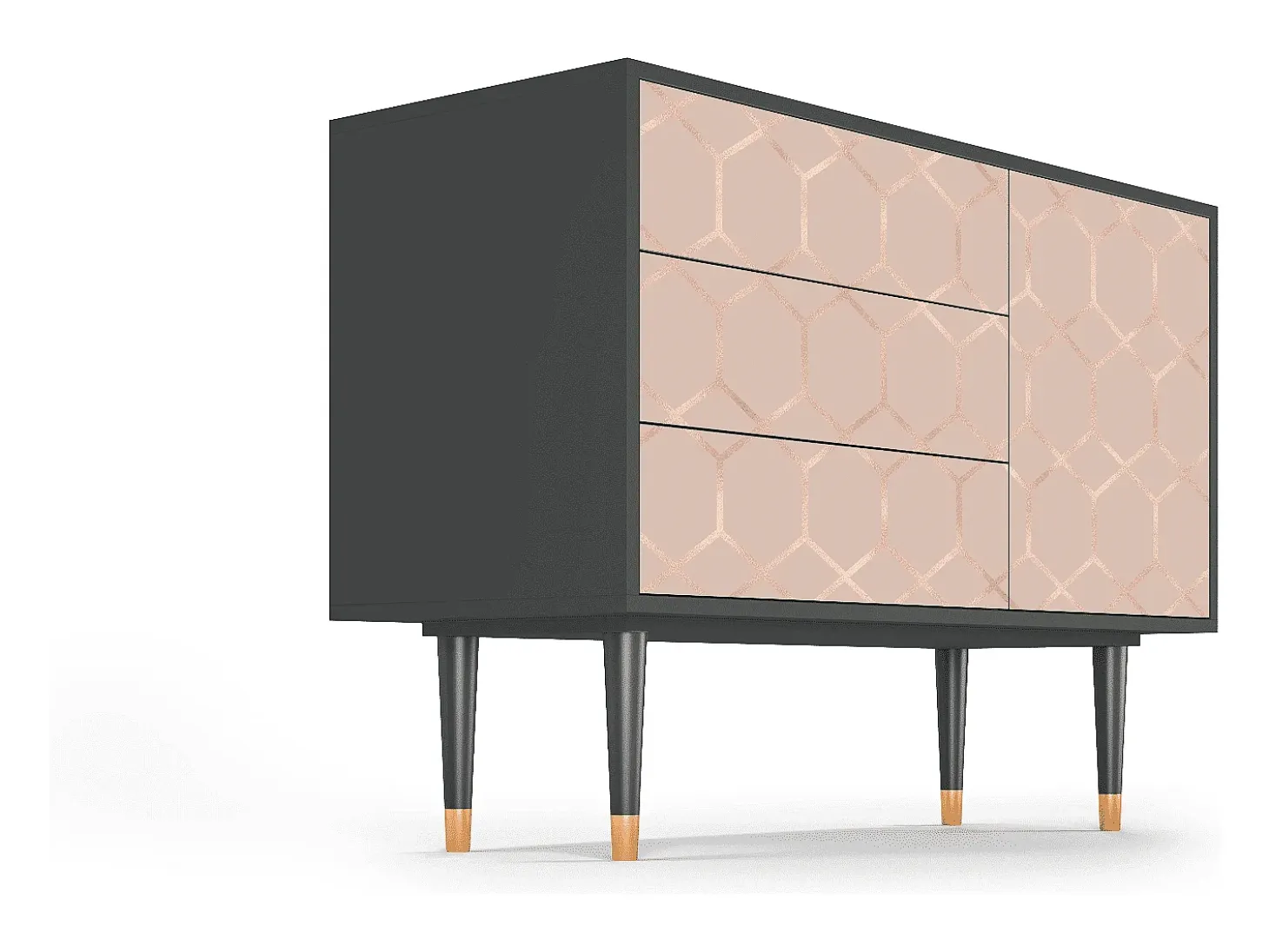 Aparador - 115х84х41 cm - S3 - Rose Honeycomb, Antracita