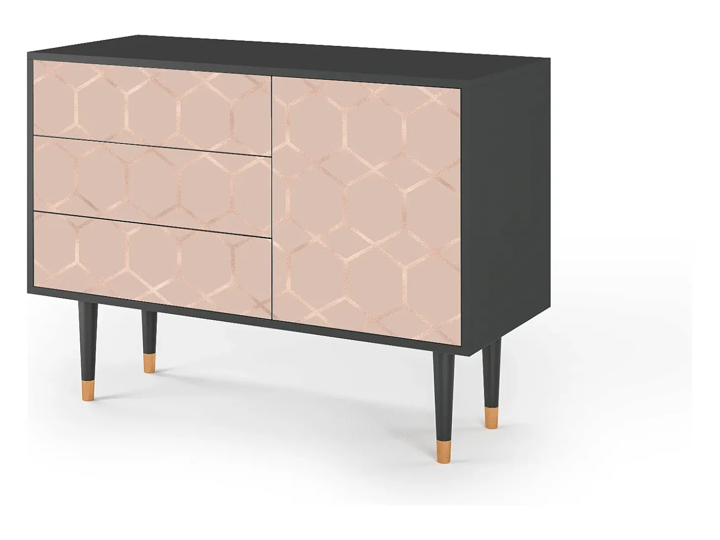 Aparador - 115х84х41 cm - S3 - Rose Honeycomb, Antracita