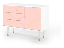Aparador - 115х84х41 cm - S3 - Rose Quartz, Blanco