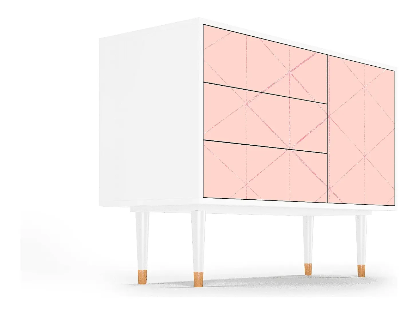 Aparador - 115х84х41 cm - S3 - Rose Quartz, Blanco