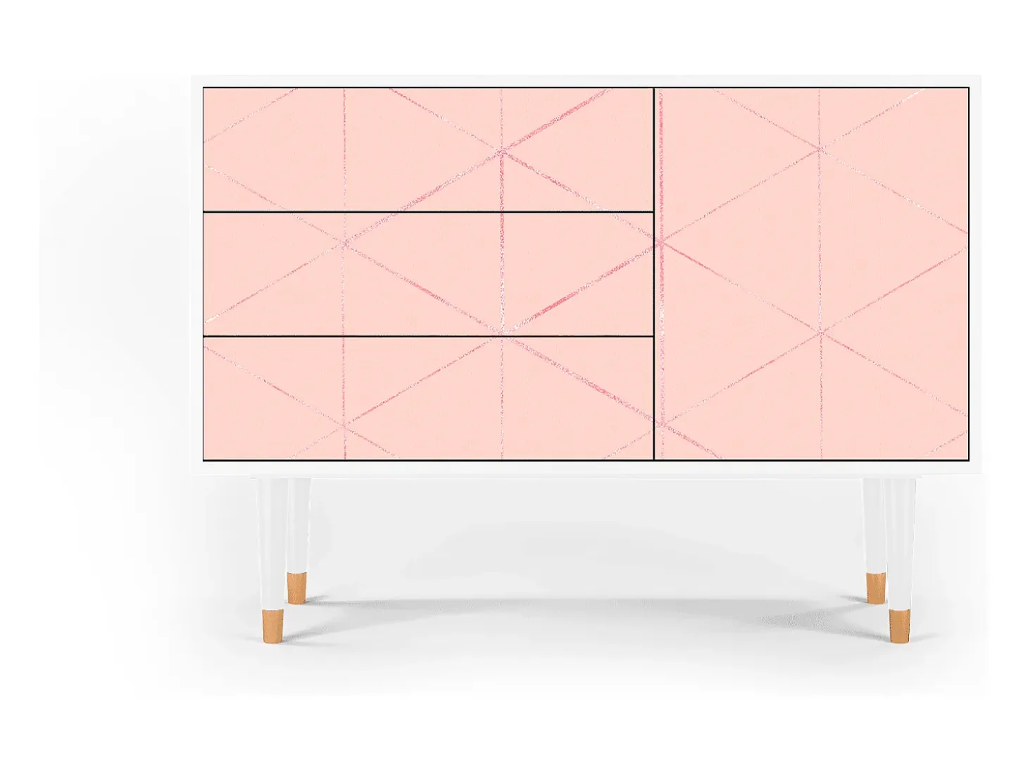 Aparador - 115х84х41 cm - S3 - Rose Quartz, Blanco