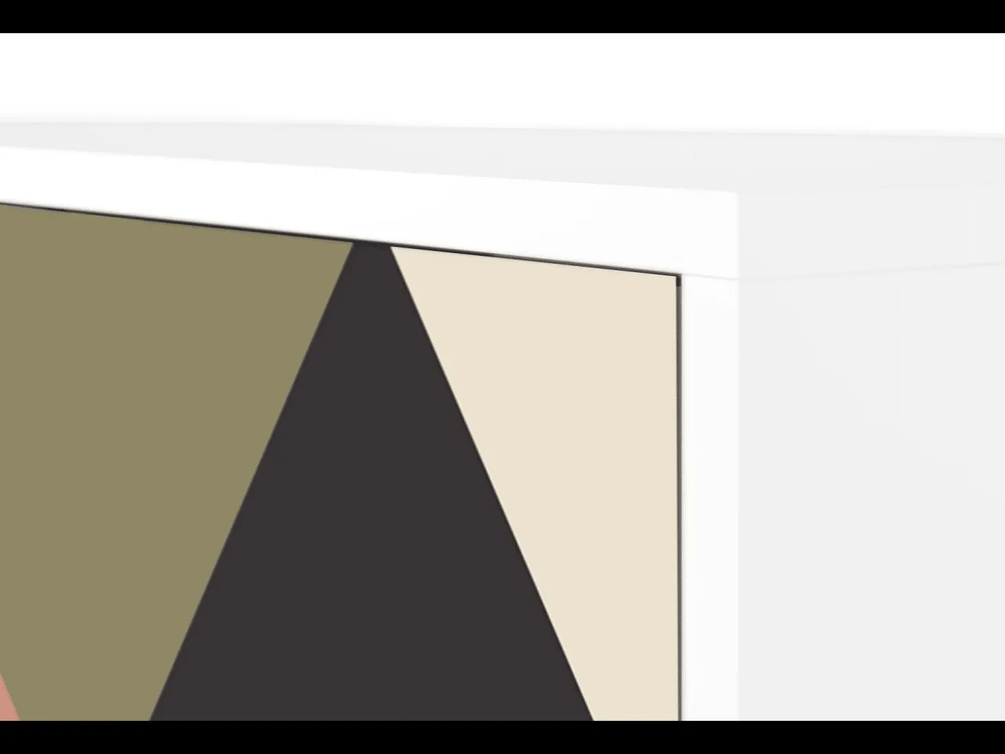 Aparador - 115х84х41 cm - S3 - Royal Triangles, Blanco