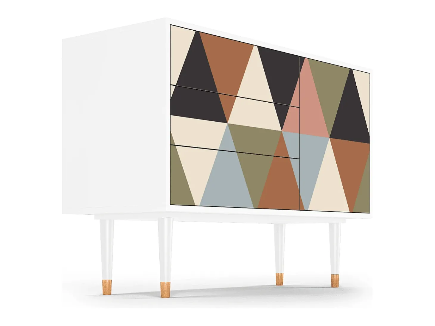 Aparador - 115х84х41 cm - S3 - Royal Triangles, Blanco