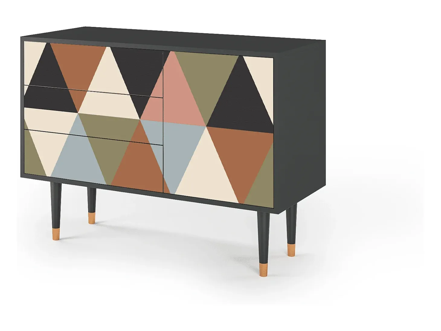 Aparador - 115х84х41 cm - S3 - Royal Triangles, Antracita