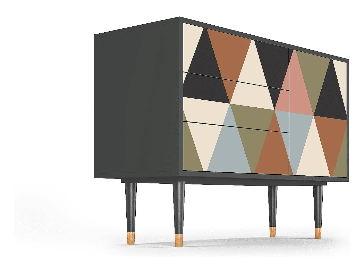 Aparador - 115х84х41 cm - S3 - Royal Triangles, Antracita