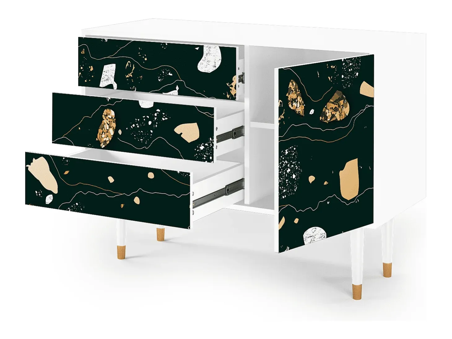 Aparador - 115х84х41 cm - S3 - Space Rocks, Blanco