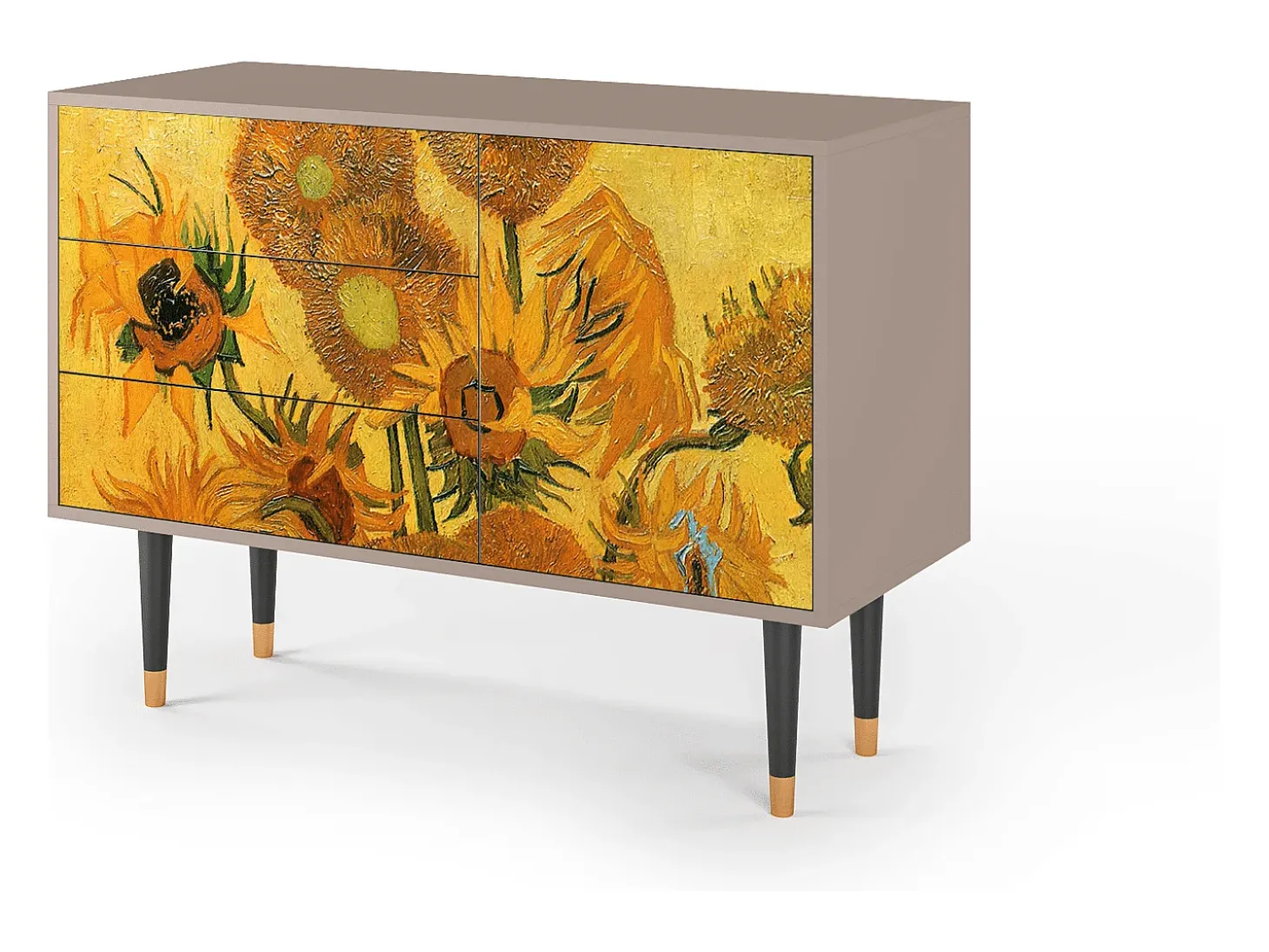 Aparador - 115х84х41 cm - S3 - Sunflowers, Latte