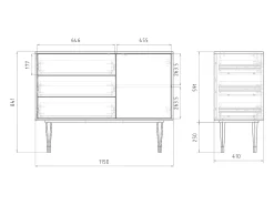 Aparador - 115х84х41 cm - S3 - Taupe Anatomy, Antracita