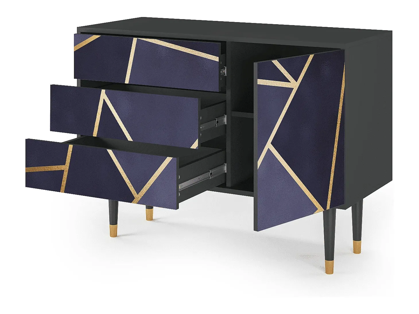 Aparador - 115х84х41 cm - S3 - The Amethyst, Antracita