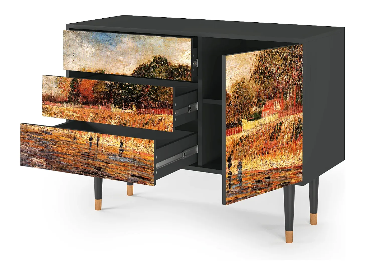 Aparador - 115х84х41 cm - S3 - The Banks, Antracita