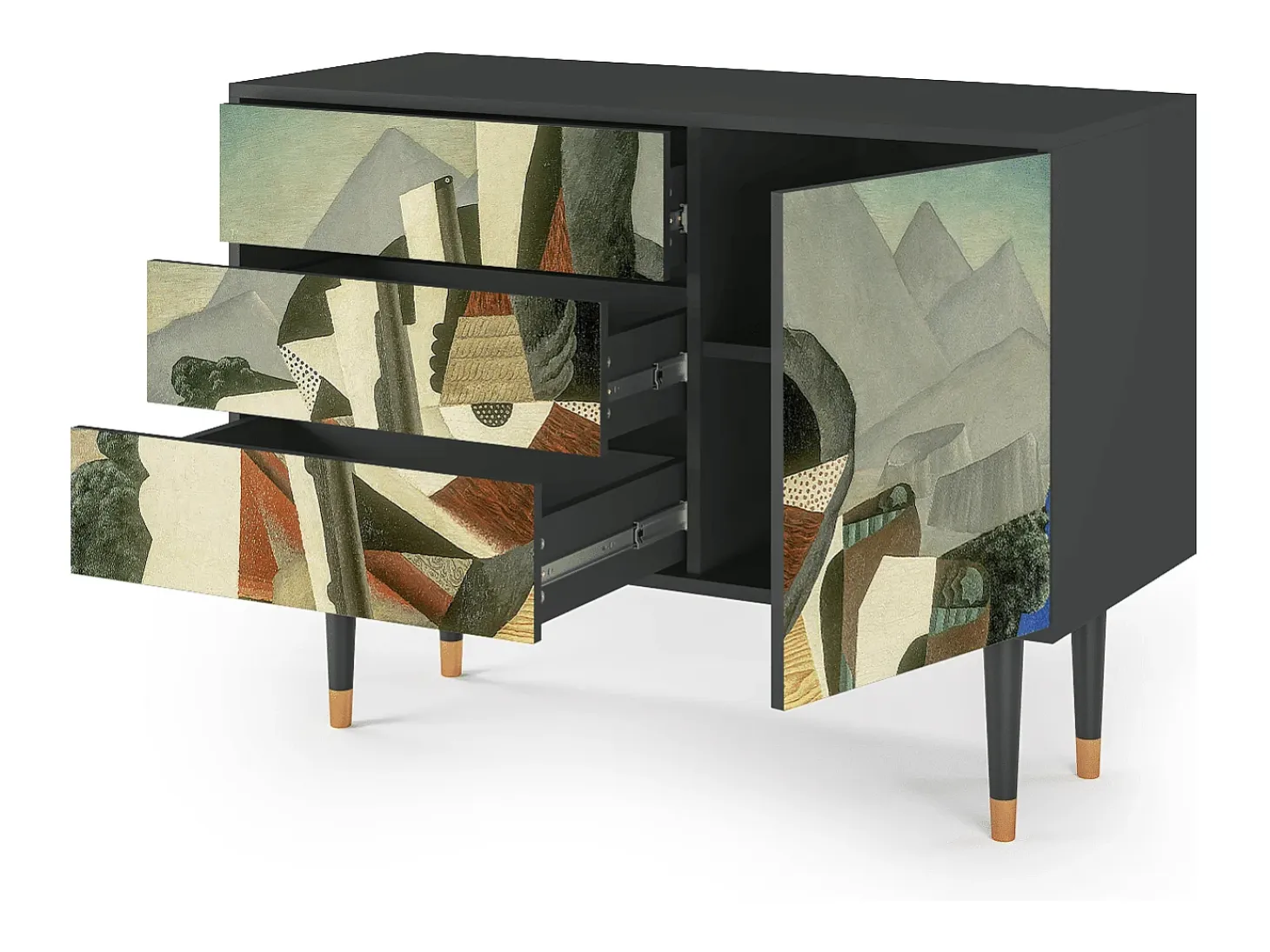 Aparador - 115х84х41 cm - S3 - The Cubist Paintings , Antracita